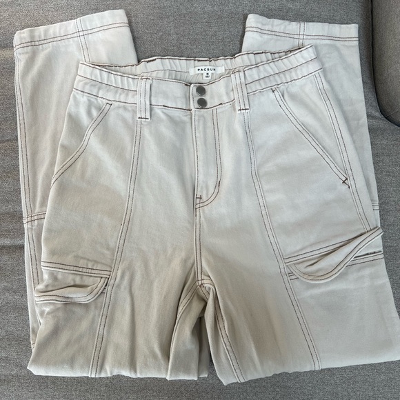 Pacsun Cream Colored Cargo Pants - Picture 2 of 5